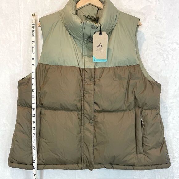 Prana Vest Puffer Contrast 2 Tone Insulated Snap Outdoor Hellebore XL - Picture 11 of 13